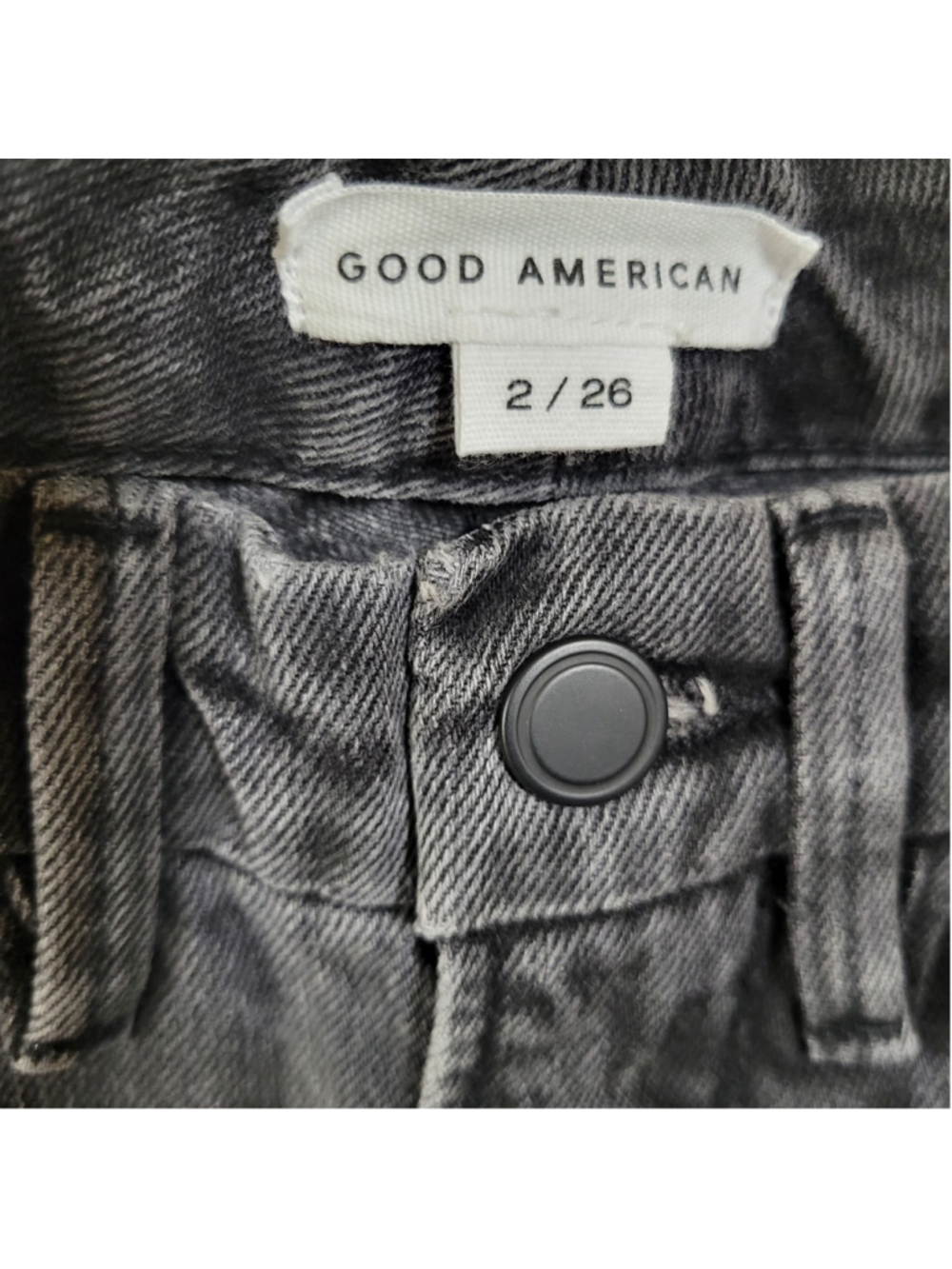 Good American Women's Straight Leg Fray Ankle Gray Jeans 2/26 Waist 26 Inseam 31 - Picture 10 of 11